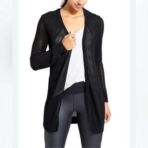 Athleta Women's Black Open Knit Cardigan